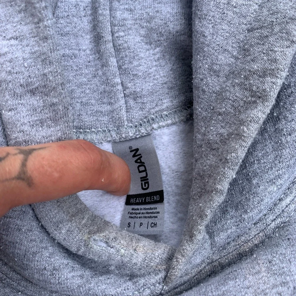 Gildan "Baller Hardware" logo hoodie sweatshirt in gray - size small mens - Picture 2 of 6